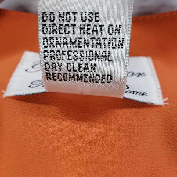 Tally Taylor Paris Rome Orange Beaded Diamond Waffle Detail Blazer Jacket 14 - Picture 9 of 12